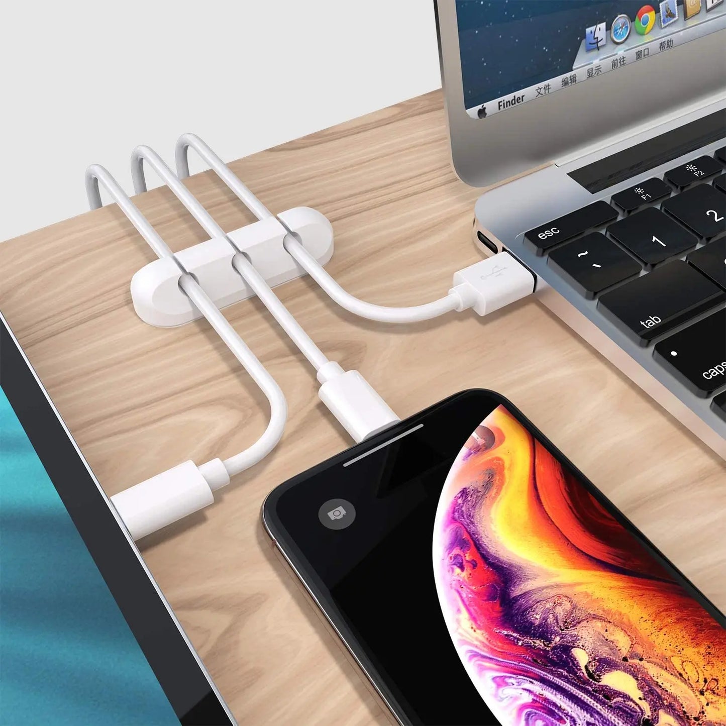 Organizador de Cabos em Silicone NNBILI – Fixação Fácil e Prática