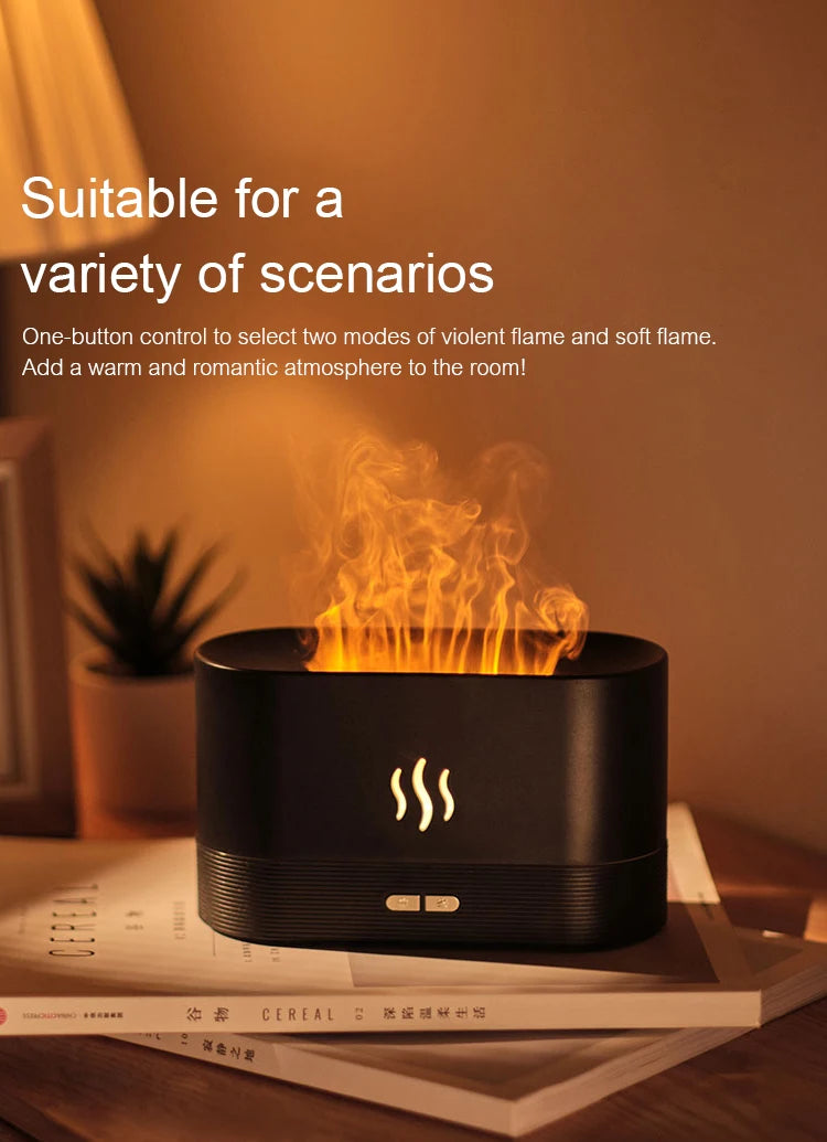 Difusor de Aromas e Umidificador Kinscoter com Efeito Chama e LED