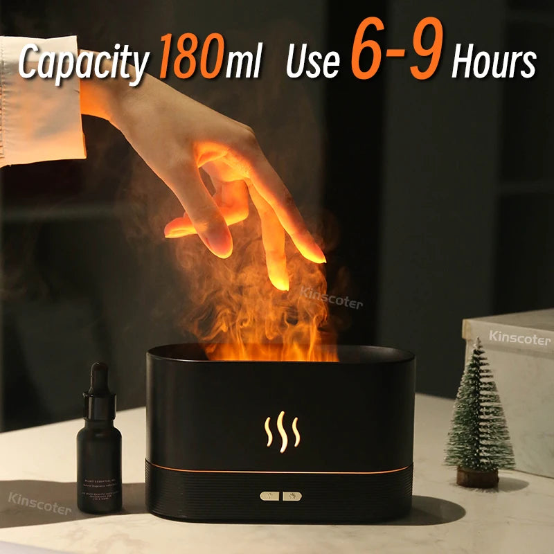 Difusor de Aromas e Umidificador Kinscoter com Efeito Chama e LED