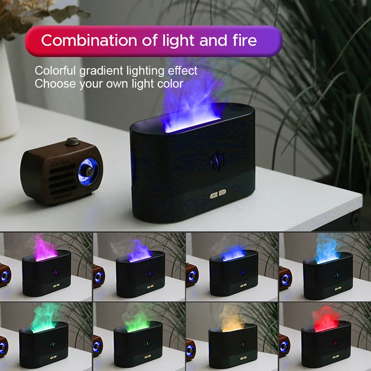 Difusor de Aromas e Umidificador Kinscoter com Efeito Chama e LED