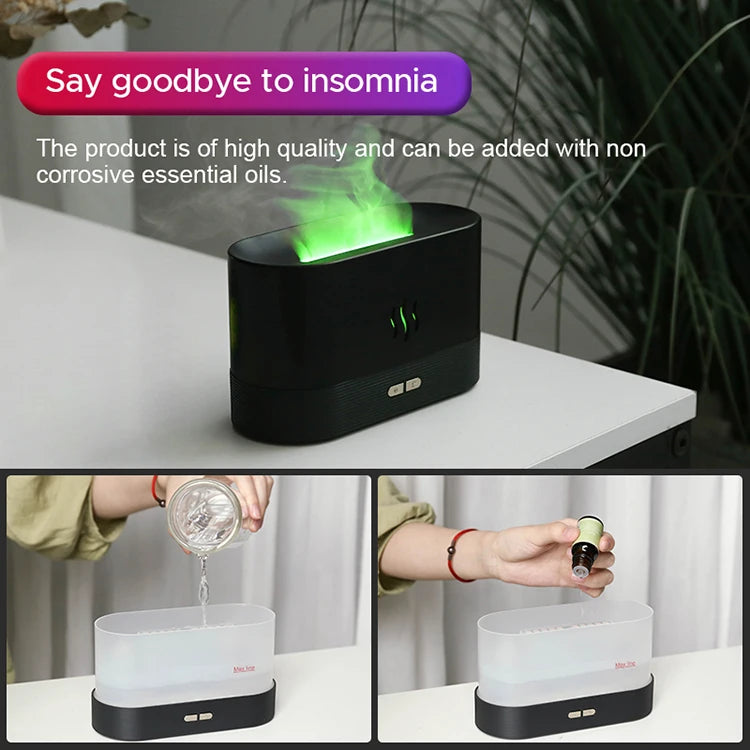 Difusor de Aromas e Umidificador Kinscoter com Efeito Chama e LED