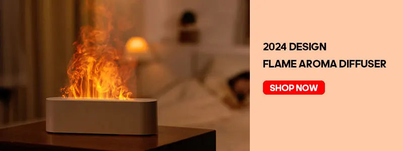 Difusor de Aromas e Umidificador Kinscoter com Efeito Chama e LED